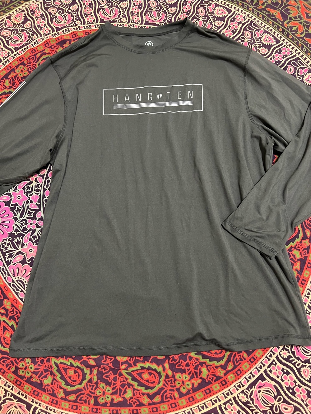 Hang Ten Men's Long Sleeve Black Performance Tee size 2XL